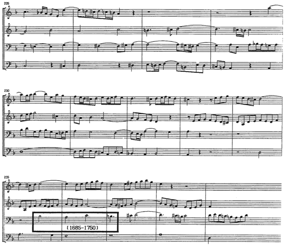 图19．巴赫《赋格的艺术》最后一页